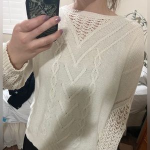 White knit sweater